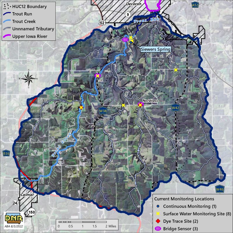 Trout Run- Siewer Springs Watershed water monitoring locations